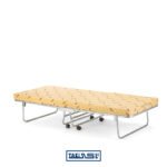 Metal bed with a foam mattress