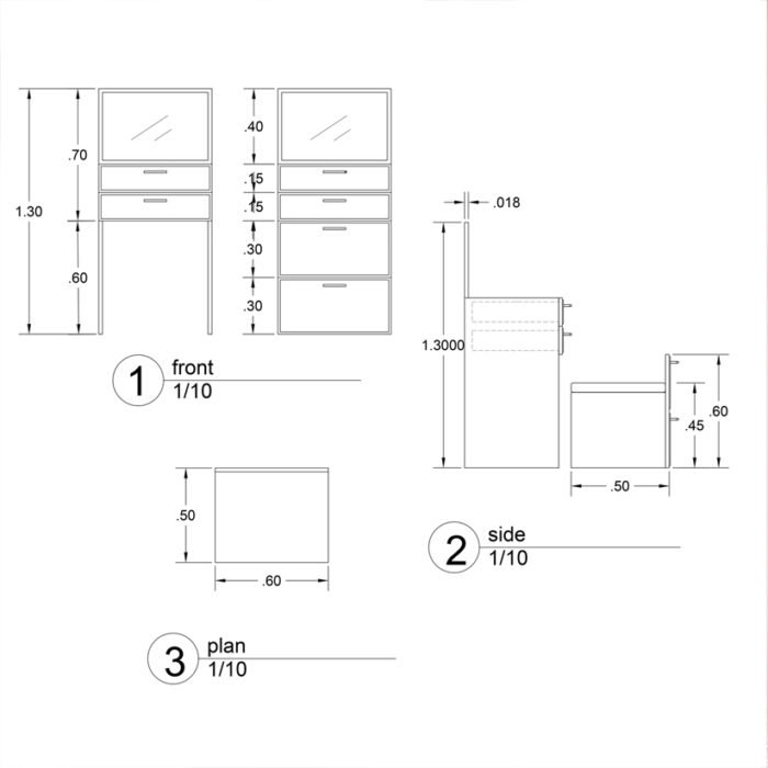 Modern Vanity with Mirror and Storage Unit ST-UN-02 - Image 3