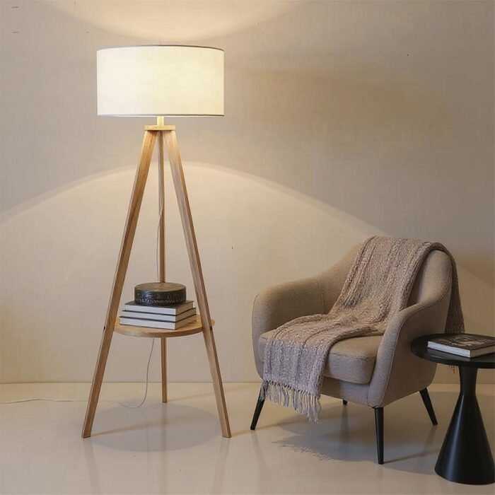 Floor Lamp with Storage Shelf – LMP-FL-03 - Image 1
