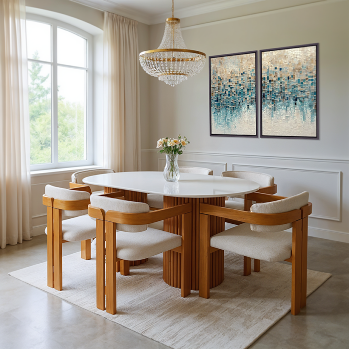 Modern Dining Set – DNT-OVL-M6-04 - Image 1