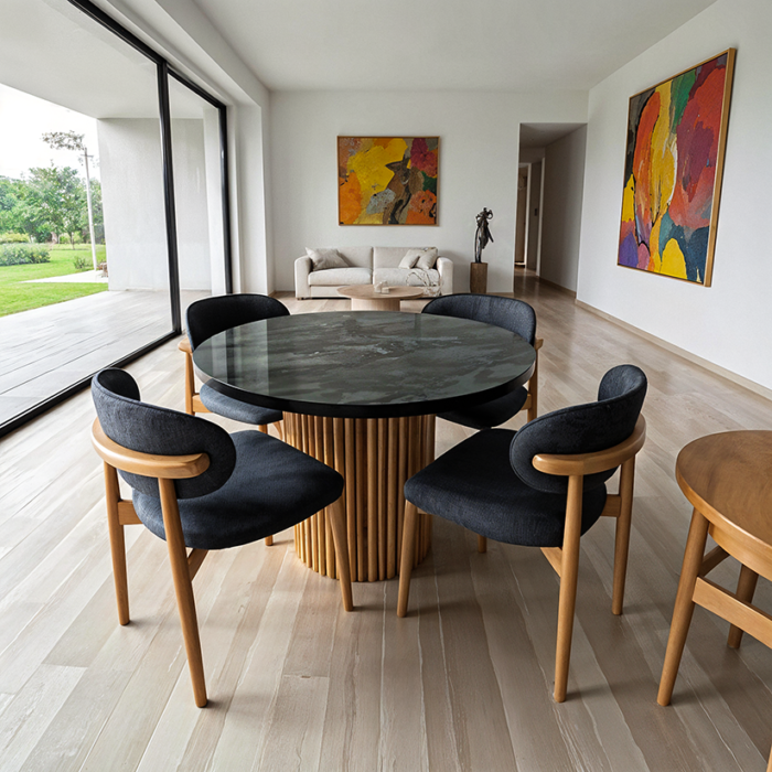 Modern Round Dining Set – DNT-RD-M5-02 - Image 1