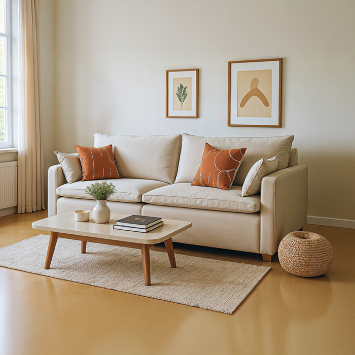 Modern Sofa in Light Beige – Model SF2-01 - Image 1